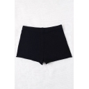 New Stylish High Waist Simple Plain Kitted Shorts