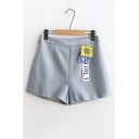 Trendy Letter Symbol Embellished Side-Zippered Wide Leg Shorts