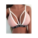 New Stylish Letter Print Strapped Sexy Bralet