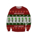 New Leisure Christmas Frog Print Long Sleeve Pullover Sweatshirt