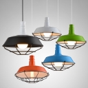 Industrial Ceiling Pendant Light with 14.17''W Metal Cage