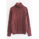 Hot Popular Simple Plain Turtleneck Long Sleeve Pullvoer Sweater