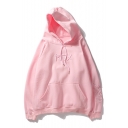 New Simple Long Sleeve Pocket Front Letter Embroidered Hoodie