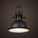 Industrial Pendant Light with 15.75''W Bowl Shade, Black