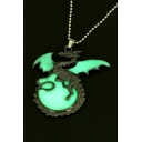 Ancient Dragon Luminous Antique Pewter Necklace