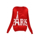 New Fashion Letter Print Round Neck Long Sleeve Pullover Sweatshirt