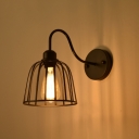 Industrial Wall Sconce with 5.91''W Dome Metal Shade and Gooseneck Fixture Arm