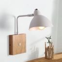Industrial Wall Sconce with Bowl Metal Shade in Nordical Style
