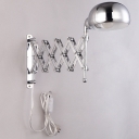 Industrial Extendable Wall Sconce with Metal Fixture Arm, Chrome