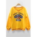 Fashionable Letter Logo Printed Round Neck Long Sleeves Pullover Leisure Sweatshirt