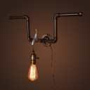 Industrial 19.3''W Wall Sconce with Valve in Pipe Style