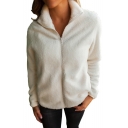 New Stylish Zip Up Long Sleeve Simple Plain Jacket