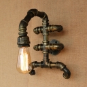 Industrial 9.5''W Wall Sconce with Pipe Fixture Arm in Aged Bronze