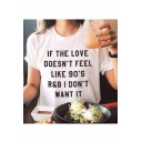 Stylish Letter Sentence Printed Round Sleeves Short Sleeves Casual Tee