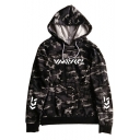 Men's Fashion Camouflaged Geometric Pattern Long Sleeves Pullover Hoodie