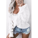 Sexy One Shoulder Long Sleeves Pullover Loose Perforated Sweater