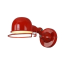 Industrial Wall Lamp with Bowl Shade in Red/Green/Chrome Finish