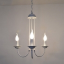 Industrial Vintage 3 Light Chandelier in Palace Style, White