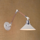 Industrial Adjustable Wall Sconce with 8.5''W Metal Shade and Rope Fixture Arm