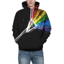 Painting Rainbow Colorful Pattern Long Sleeves Pullover Hoodie with Pocket