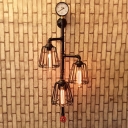 Industrial 36''H Multi Light Wall Sconce with 3 Light and Metal Cage in Bar Style