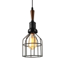 Industrial Cage Style One Light Indoor LED Pendant Lighting 4.7'' Wide