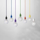 Industrial Silicone Multi Color Pendant Light Vintage Edison Bulb 1 Light Hanging Light 