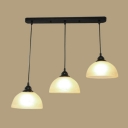 Industrial 27''W Multi Light Pendant with Bowl Glass Shade, 3 Light