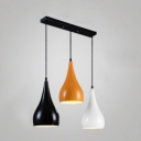 Industrial Colorful 3 Light Multi Light Pendant with Metal Shade in Nordical Style