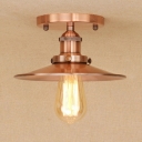 Industrial Vintage 8.5''W Flushmount Ceiling Light with Saucer Metal Shade