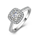 Fancy Jewel Stone Studded Slim Shank Shinny Silver Ring