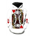 Unique Poker Cards King Printed Long Sleeves Pullover Hoodie with Pocket
