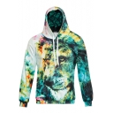 Cool Fashion Lion Printed Long Sleeves Pullover Loose Unisex Hoodie
