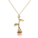 Glamorous Rose Floral Pendant Adjustable Chain Length Necklace