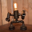Industrial 8''W Robert Table Lamp with Pipe Lamp Base in Vintage Style