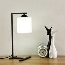 Industrial 17.7''H Desk Lamp with White Glass Shade in Nordical Style