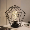 Industrial 7''W Table Lamp with Black Metal Cage in Nordical Style