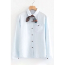 Fancy Plaids Bow Tie Neck Button Front Flap Chest Pocket Lapel Shirt