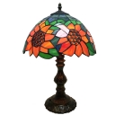 Tiffany Vintage 11.81''W Table Lamp with Sunflower Glass Shade 3 Designs Available