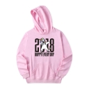 Unique Unicorn Letter Print Long Sleeves Pullover Hoodie with Pocket