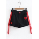 Women's Fashion Sweetheart Embroidery Color Block Summer Loose Shorts