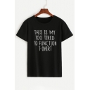 Daily Fashion Letter Print Round Neck Short Sleeves Casual Tee