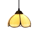 Tiffany Vintage Simple Pendant Light with 8''W Dome Glass Shade, Yellow