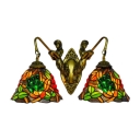 Fruit&Leaves Tiffany 2 Light Stained Glass Shade Wall Sconce