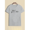 Simple Letter I DON'T GIVE A SHIT Print Round Neck Short Sleeves Summer T-shirt
