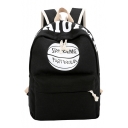 Stylish Basketball Letter Printed Zippered Daily Fashion Backpack School Bag