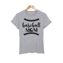 Fashion Letter Printed Round Neck Leisure Comfort Short Sleeve Graphic Tee