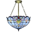 Classic Art Tiffany Baroque Design Inverted Hanging Light with 12