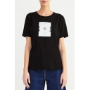 Cool Simple Letter Pattern Printed Round Neck Short Sleeve Loose Tee