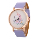 Cute Unicorn Floral Printed Leather Quartz Watch